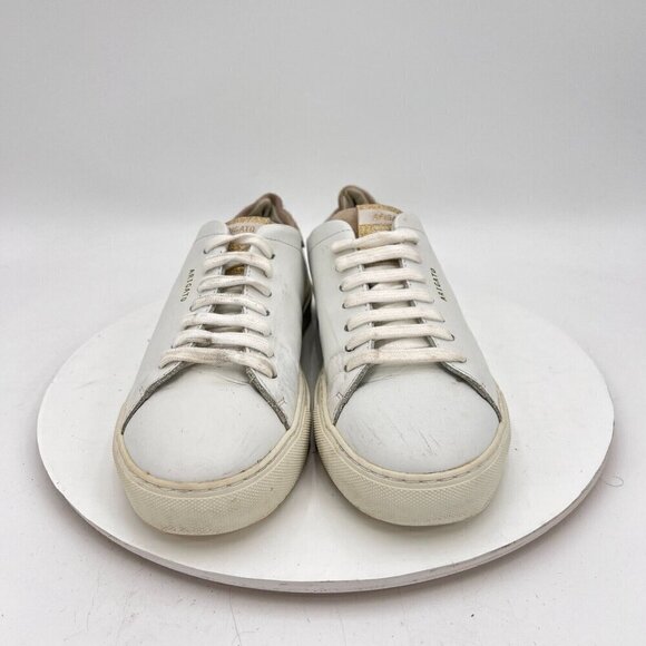 Axel Arigato Women Size 8.5 White Leather Cream Suede Low Lace Up Casual Shoes - Picture 2 of 13